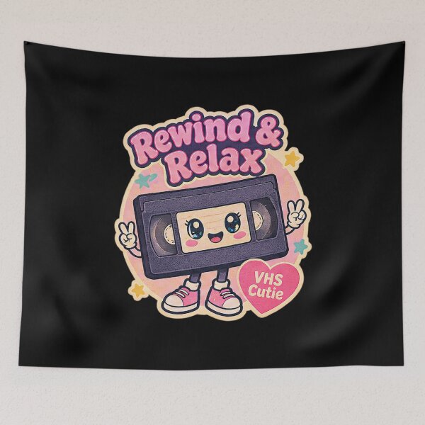 Item preview, VHS Cutie Retro Kawaii Video Lover Gift Rewind And Relax designed and sold by Artycom.