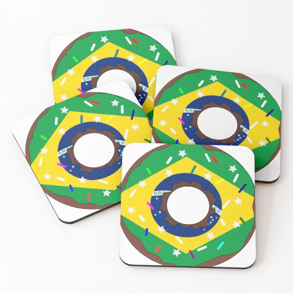 Item preview, Brazil Flag Donut – Colorful Sprinkles Country Pride designed and sold by TheIconSmith.