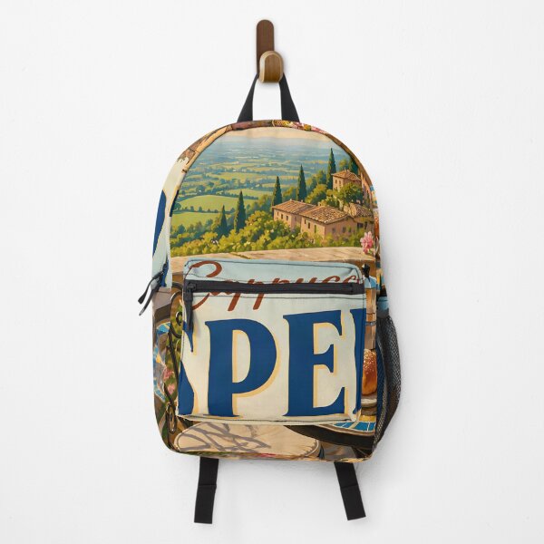 Item preview, Cappuccino in Spello Italy – Vintage Travel Poster designed and sold by LSVart.