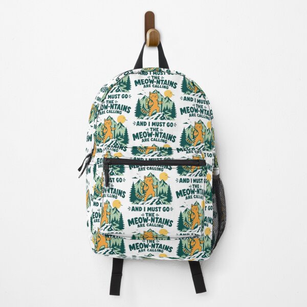 Item preview, The meow-ntains are calling cat hiking designed and sold by Traveldrawings.