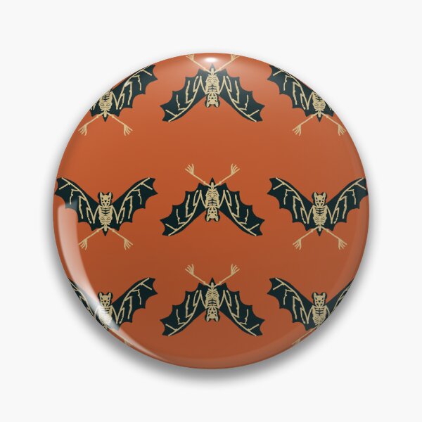 Item preview, Halloween Bat Skeletons on Orange designed and sold by MayCartPrintArt.