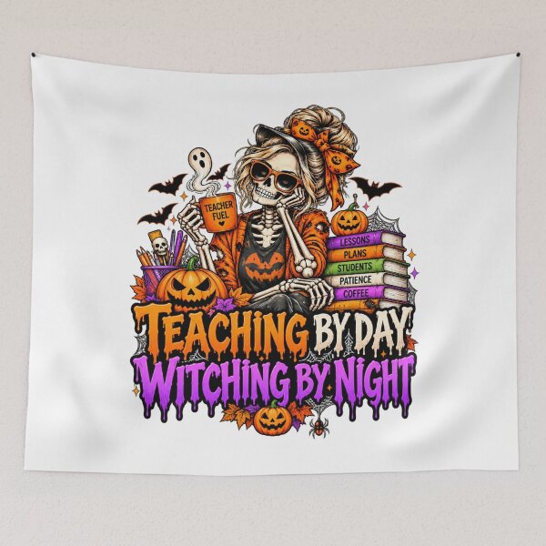 Item preview, Skeleton Teacher Halloween Shirt – Spooky Teacher Gift designed and sold by justforart91.