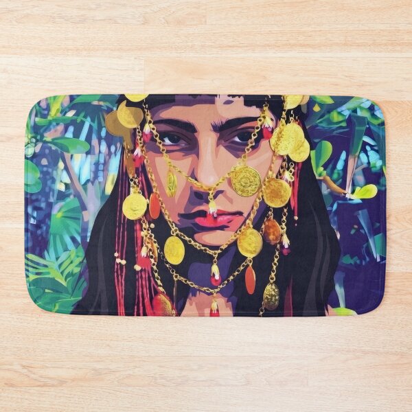 Item preview, Boho Gypsy Woman Gold Jewelry Vector Art designed and sold by MoArtShop.