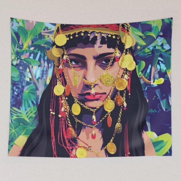 Item preview, Boho Gypsy Woman Gold Jewelry Vector Art designed and sold by MoArtShop.