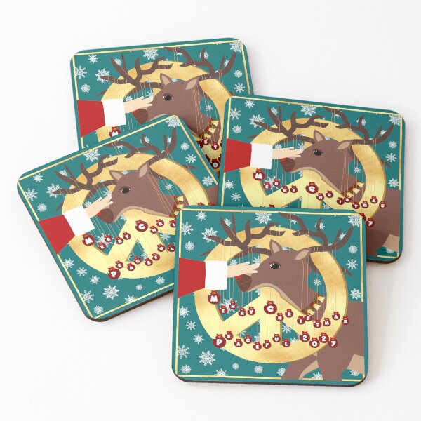 Item preview, Merry Christmas Peaceful 2027 - Reindeer on Green designed and sold by CreaTwinkles.