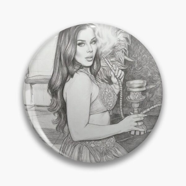 Item preview, Belly Dancer Hookah Pencil Sketch Art designed and sold by MoArtShop.