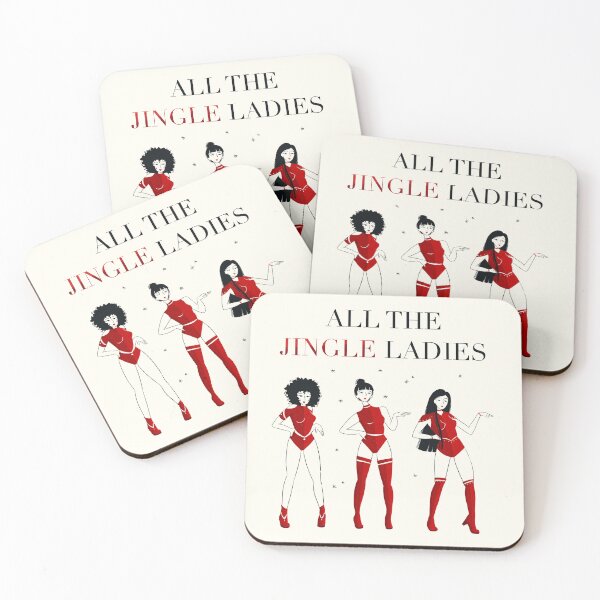 Item preview, All the Jingle Ladies – Fun Christmas motif, women in red designed and sold by Christina Angele Design.