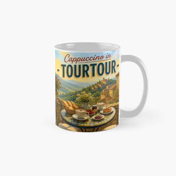 Artikelvorschau, Cappuccino in Tourtour France – Vintage-Reiseposter entworfen und verkauft von LSVart.