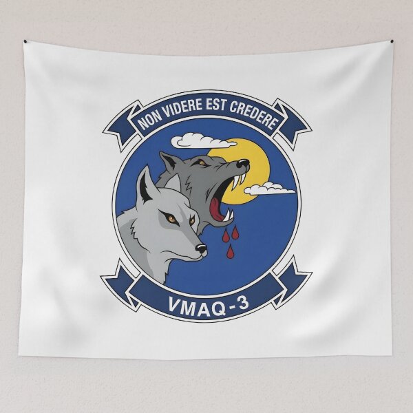 Item preview, USMC VMAQ-3 "Moon Dogs" Tactical Electronic Warfare Squadron Patch designed and sold by CharlieDesings.