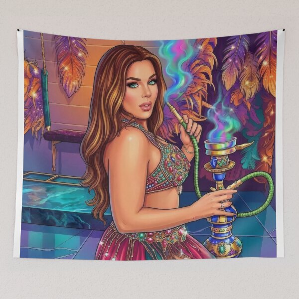 Item preview, Belly Dancer Hookah Shisha Pop Art designed and sold by MoArtShop.