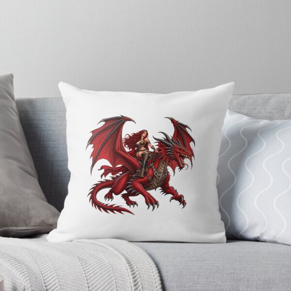 Aperçu de l'œuvre This is a fantasy design of a woman riding a red dragon créée et vendue par RBBeachDesigns.