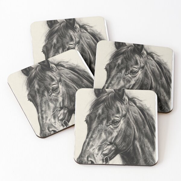 Item preview, Horse Portrait Charcoal Sketch Drawing Art designed and sold by MoArtShop.