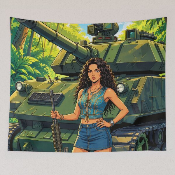 Item preview, Jungle Military Woman Tank Anime Art designed and sold by MoArtShop.