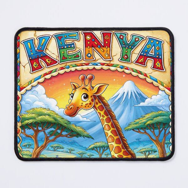 Item preview, Colorful Giraffe and Wildlife in Kenya Landscape designed and sold by Artessie.