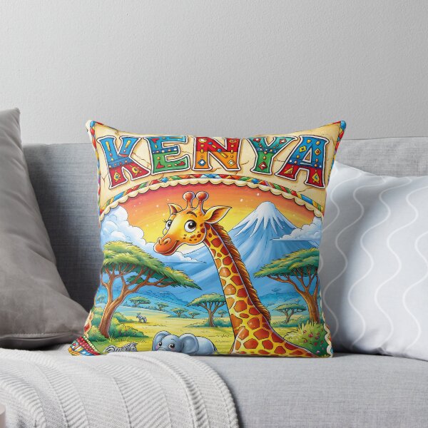 Item preview, Colorful Giraffe and Wildlife in Kenya Landscape designed and sold by Artessie.