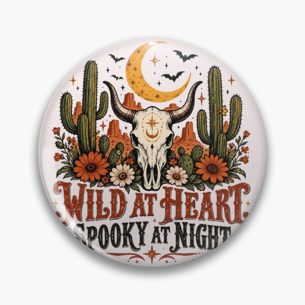 Item preview, Western Gothic Skull Halloween Shirt – Wild at Heart Spooky at Night Desert Cactus Moon Vintage Western Design designed and sold by Sanika arts .