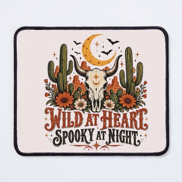 Item preview, Western Gothic Skull Halloween Shirt – Wild at Heart Spooky at Night Desert Cactus Moon Vintage Western Design designed and sold by Sanika arts .