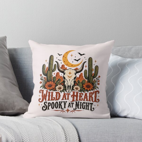 Item preview, Western Gothic Skull Halloween Shirt – Wild at Heart Spooky at Night Desert Cactus Moon Vintage Western Design designed and sold by Sanika arts .