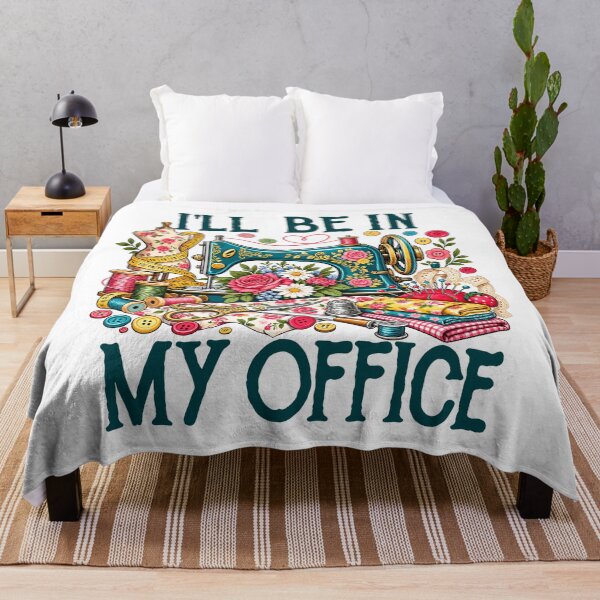 Item preview, I'll Be In My Office Floral Sewing Machine Quilting designed and sold by andre-hollow.