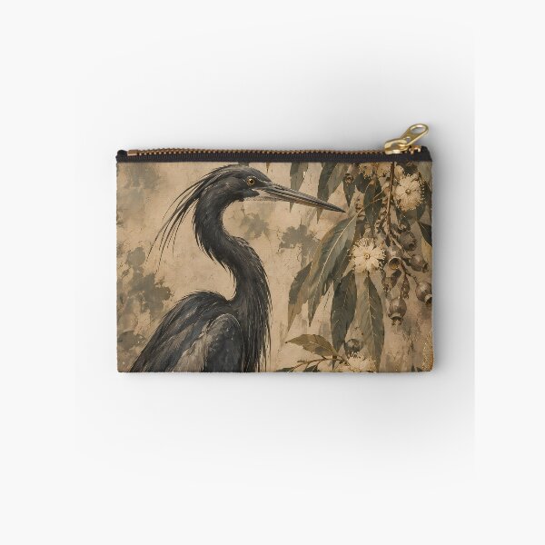 Item preview, Dark Botanical Heron Oil Painting with Banksia Florals designed and sold by Jozefin's Studio.