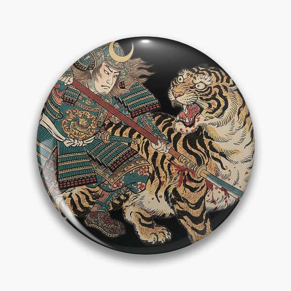 Item preview, The Tiger Hunter - Legendary Samurai Warrior Ukiyo-e Art Inspired by Kuniyoshi designed and sold by whiteblackcat.