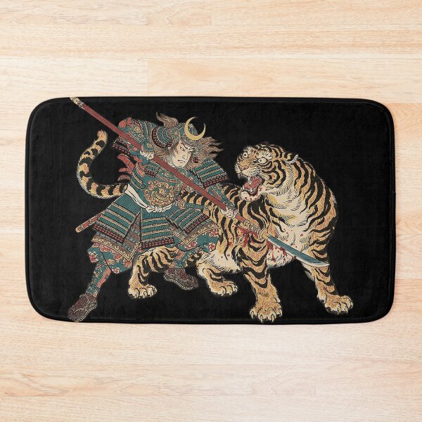 Item preview, The Tiger Hunter - Legendary Samurai Warrior Ukiyo-e Art Inspired by Kuniyoshi designed and sold by whiteblackcat.