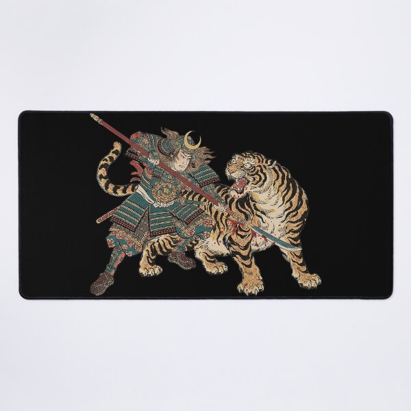 Item preview, The Tiger Hunter - Legendary Samurai Warrior Ukiyo-e Art Inspired by Kuniyoshi designed and sold by whiteblackcat.