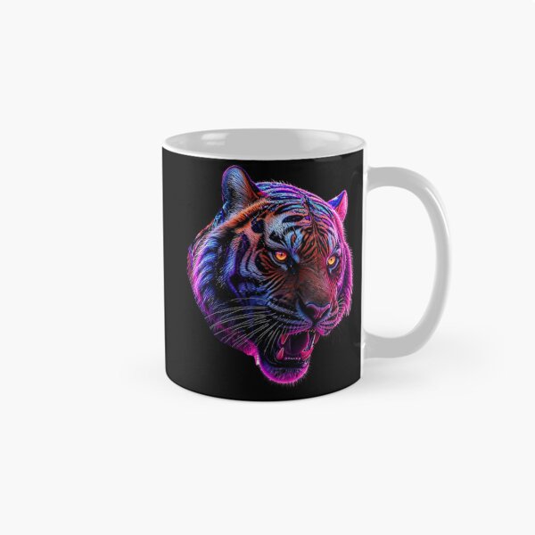 Item preview, Cyberpunk Tiger Roaring Neon Psychedelic Streetwear designed and sold by LazyDayzCo.