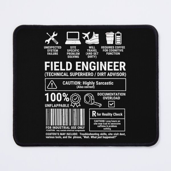 Item preview, Field Engineer Technical Superhero Dirt Advisor Funny Job Graphic designed and sold by DesignedByMarty.