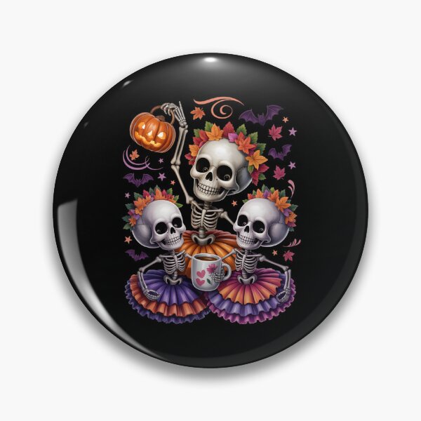 Artikelvorschau, Tanzendes Skelett-Trio im Tutu – Halloween-Kürbis-Kaffeekunst entworfen und verkauft von jkrphoto.