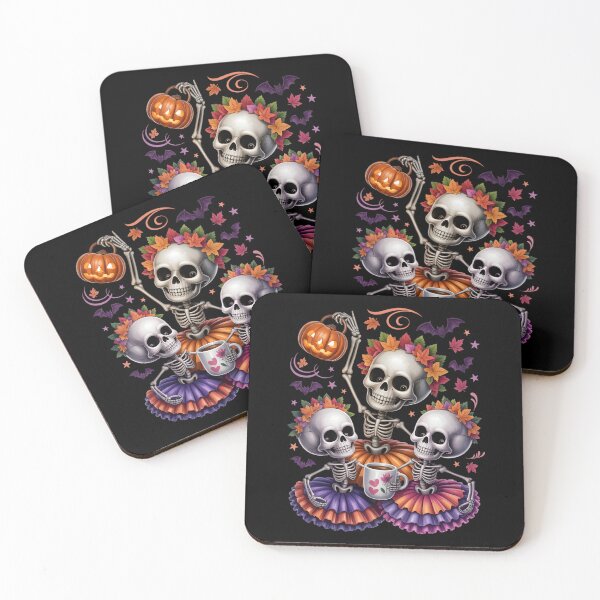 Item preview, Dancing Skeleton Trio Tutu – Halloween Pumpkin Coffee Art designed and sold by jkrphoto.