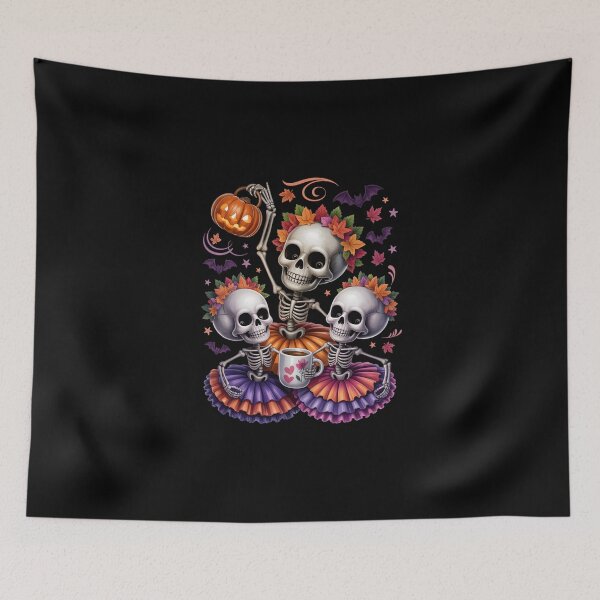 Item preview, Dancing Skeleton Trio Tutu – Halloween Pumpkin Coffee Art designed and sold by jkrphoto.