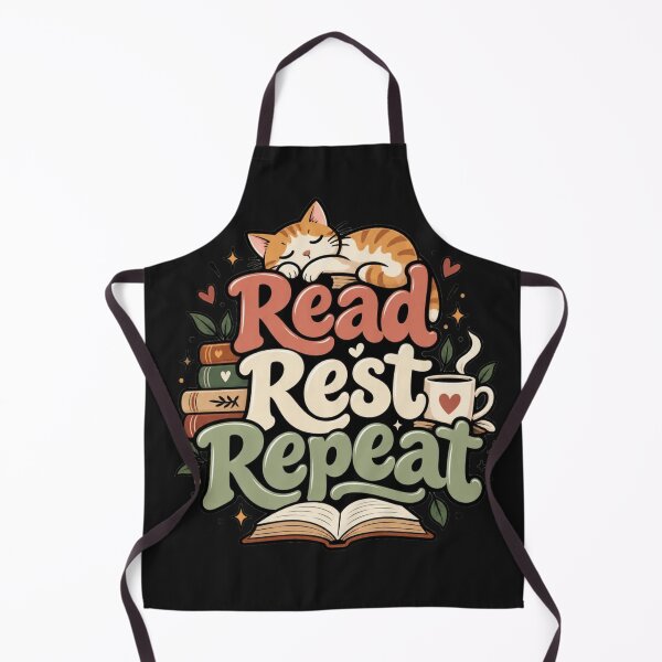Item preview, Read Rest Repeat Cozy Book Lover Cat – Cute Reading Aesthetic Bookish Design designed and sold by Sanika arts .