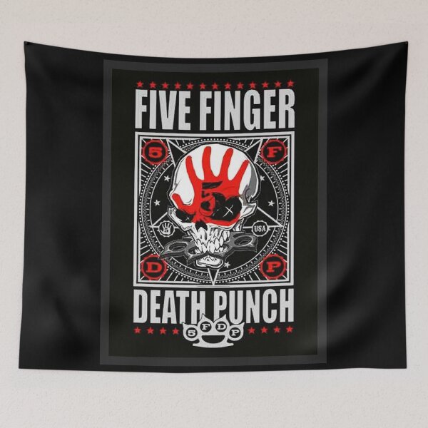 Item preview, Five Finger Death Punch Original Custom Vintage Music Poster Wall Art Tee Shirt Design designed and sold by Cool Robot Bro..