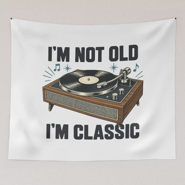 Item preview, I'm Not Old I'm Classic Retro Vinyl Record Player designed and sold by andre-hollow.