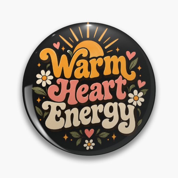Item preview, Warm Heart Energy Retro Positive Quote Floral Illustration designed and sold by Sanika arts .