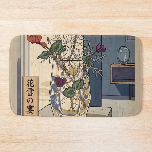 Item preview, Ukiyo-e Cyclamen and Snowflake Ikebana - A Banquet of Flower and Snow designed and sold by conohitoAI-ArtGallery.