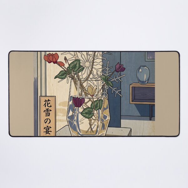 Item preview, Ukiyo-e Cyclamen and Snowflake Ikebana - A Banquet of Flower and Snow designed and sold by conohitoAI-ArtGallery.