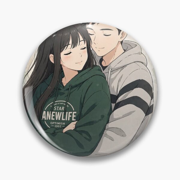Item preview, Cozy Anime Couple Hug In Autumn Village  designed and sold by parejitasghibli.