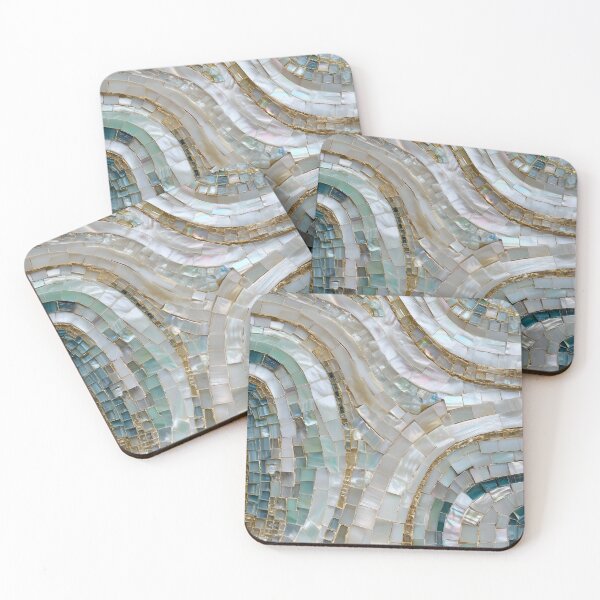 Item preview, Coastal Mother of Pearl Mosaic Pattern Art designed and sold by happywkndclub.