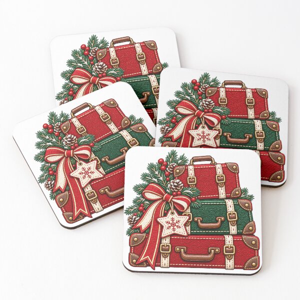 Item preview, Christmas Luggage Vintage Suitcases Holiday Travel T-Shirt designed and sold by DesignArtist.ia.