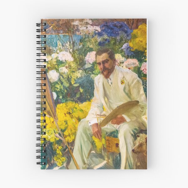 Item preview, Joaquín Sorolla y Bastida - Portrait painting print of Louis Comfort Tiffany painting in sun-drenched Long Island Sound flower garden designed and sold by Jéanpaul  Ferro.
