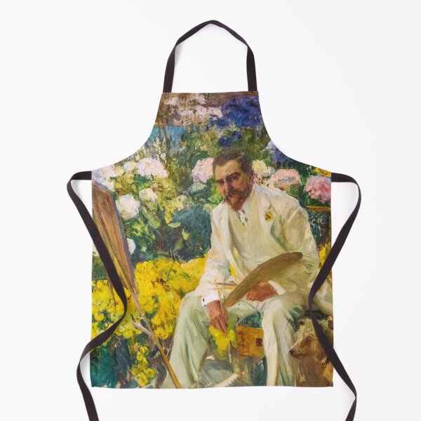 Item preview, Joaquín Sorolla y Bastida - Portrait painting print of Louis Comfort Tiffany painting in sun-drenched Long Island Sound flower garden designed and sold by Jéanpaul Ferro.