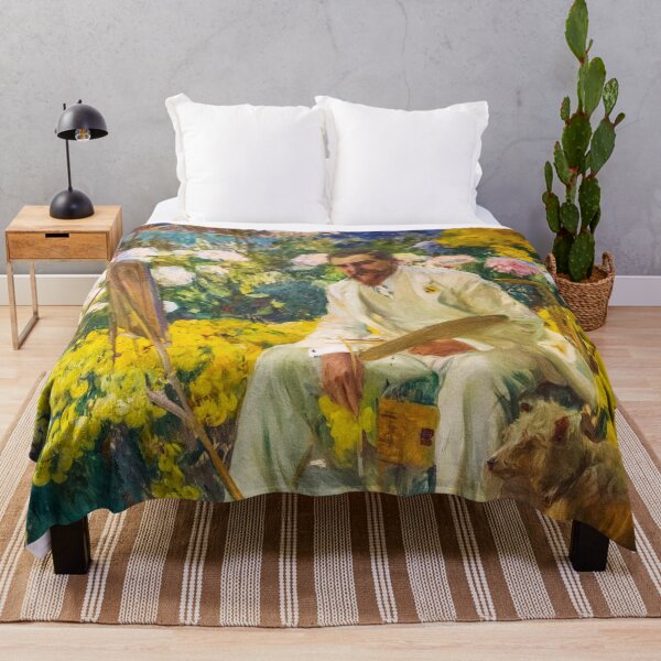 Artikelvorschau, Joaquín Sorolla y Bastida - Portrait painting print of Louis Comfort Tiffany painting in sun-drenched Long Island Sound flower garden entworfen und verkauft von Jéanpaul Ferro.