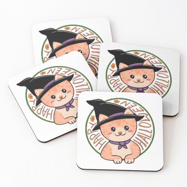 Item preview, Halloween Cat Cute Witch Kitten Orange Pumpkin Emblem designed and sold by Tataoliver.