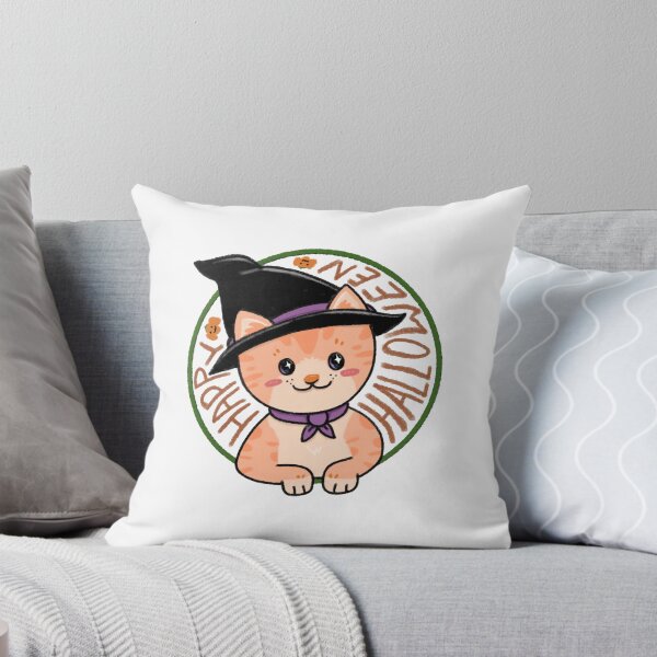 Item preview, Halloween Cat Cute Witch Kitten Orange Pumpkin Emblem designed and sold by Tataoliver.