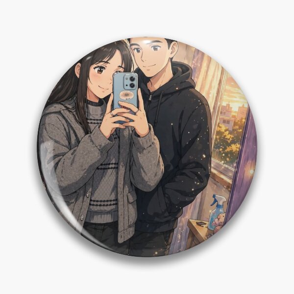 Item preview, Cozy Anime Couple Hug In Autumn Village  designed and sold by parejitasghibli.
