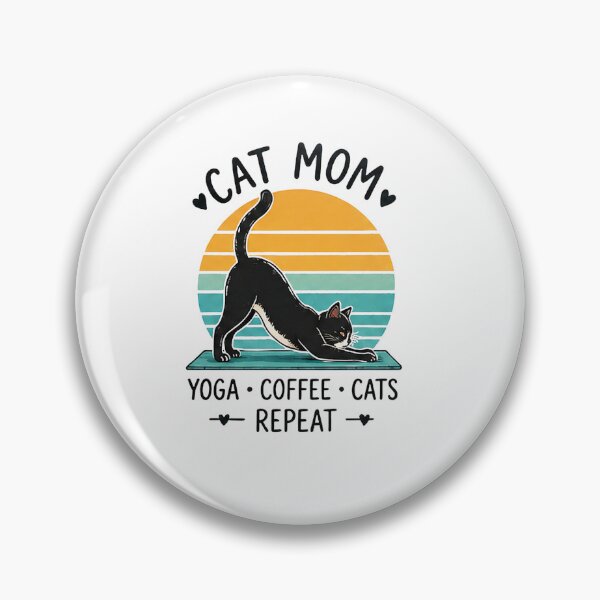 Item preview, Cat Mom Retro Yoga & Coffee Design designed and sold by Zen & Whiskers.