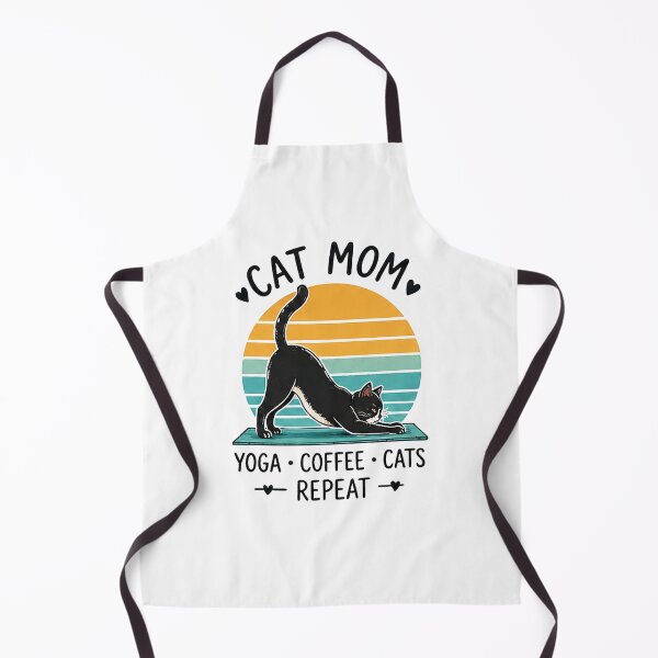Artikelvorschau, Cat Mom Retro Yoga & Coffee Design entworfen und verkauft von Zen & Whiskers.