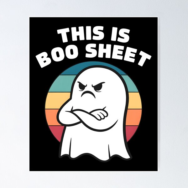 Item preview, Retro Ghost Halloween Boo Sheet Funny Saying designed and sold by Dmo3HarkoArt.